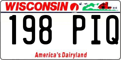 WI license plate 198PIQ