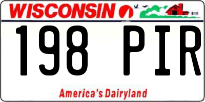 WI license plate 198PIR