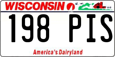 WI license plate 198PIS