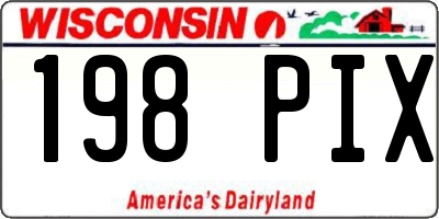 WI license plate 198PIX