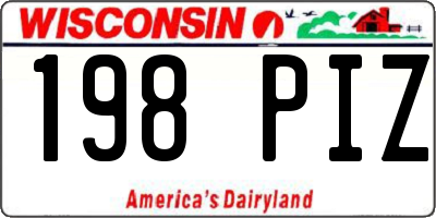 WI license plate 198PIZ