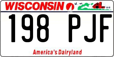 WI license plate 198PJF