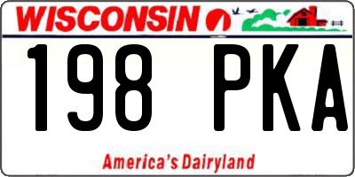 WI license plate 198PKA