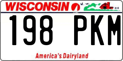 WI license plate 198PKM