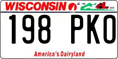 WI license plate 198PKO
