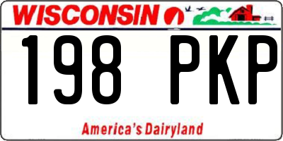 WI license plate 198PKP