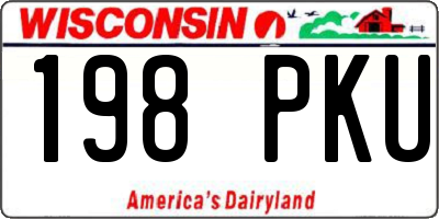 WI license plate 198PKU