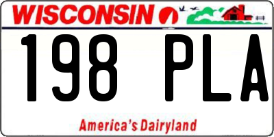 WI license plate 198PLA