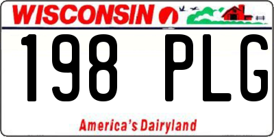 WI license plate 198PLG