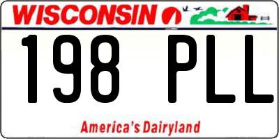 WI license plate 198PLL