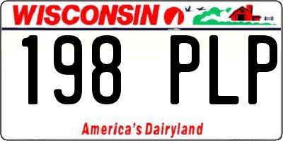 WI license plate 198PLP