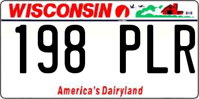 WI license plate 198PLR