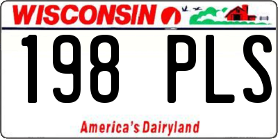 WI license plate 198PLS