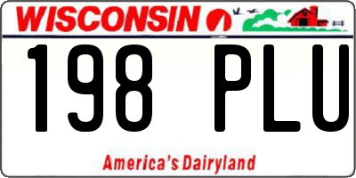 WI license plate 198PLU