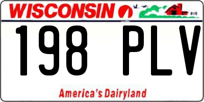 WI license plate 198PLV
