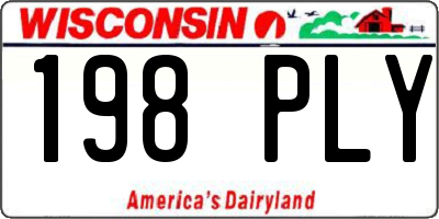 WI license plate 198PLY