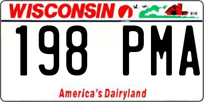 WI license plate 198PMA