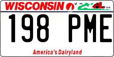WI license plate 198PME