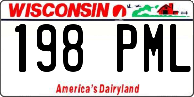 WI license plate 198PML