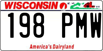 WI license plate 198PMW