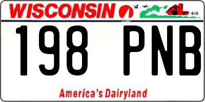 WI license plate 198PNB