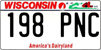 WI license plate 198PNC