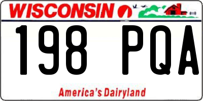 WI license plate 198PQA