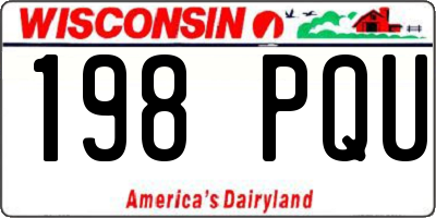 WI license plate 198PQU