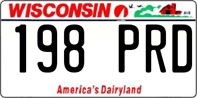 WI license plate 198PRD