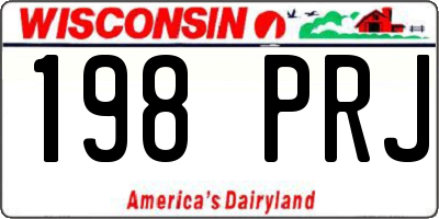 WI license plate 198PRJ