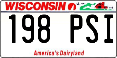 WI license plate 198PSI