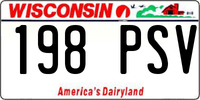 WI license plate 198PSV