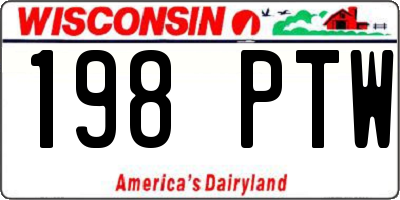 WI license plate 198PTW