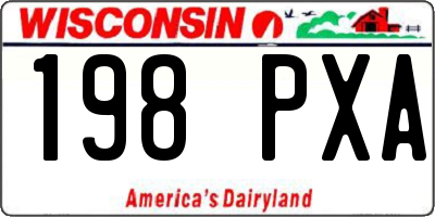 WI license plate 198PXA