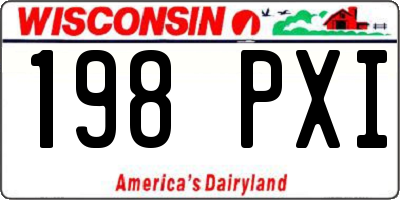 WI license plate 198PXI