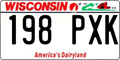 WI license plate 198PXK