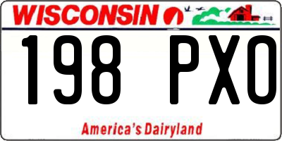 WI license plate 198PXO
