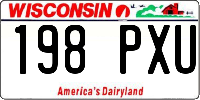 WI license plate 198PXU