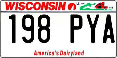 WI license plate 198PYA