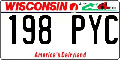 WI license plate 198PYC