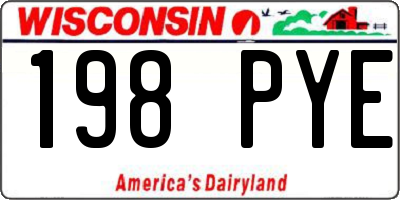 WI license plate 198PYE
