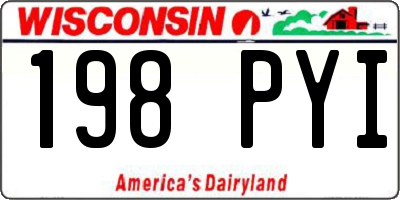 WI license plate 198PYI