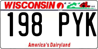 WI license plate 198PYK