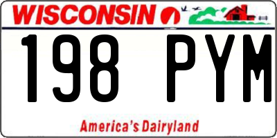 WI license plate 198PYM