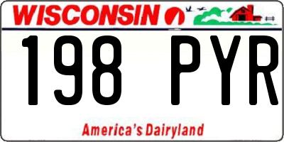 WI license plate 198PYR