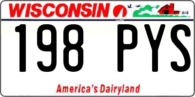 WI license plate 198PYS