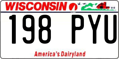 WI license plate 198PYU