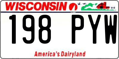 WI license plate 198PYW