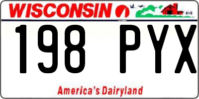 WI license plate 198PYX