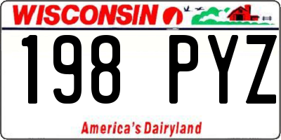 WI license plate 198PYZ